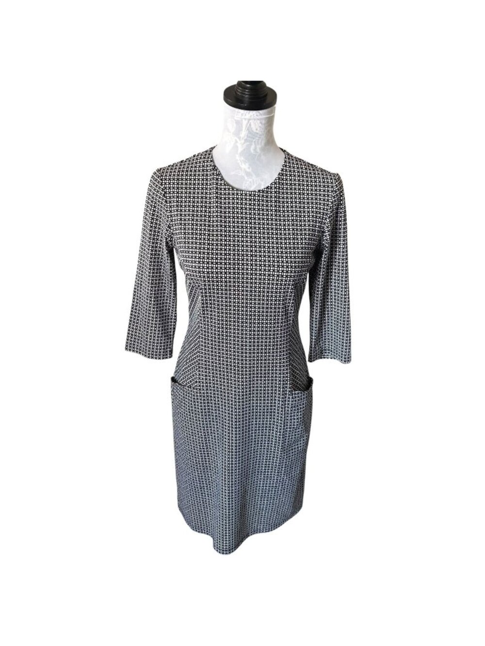J Mclaughlin Catalina Cloth Womens Dress Black Long Sleeve Small